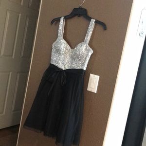 Silver and Black Sparkling Dress